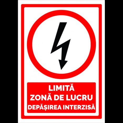 Indicator pentru limita zona de lucru depasirea interzisa
